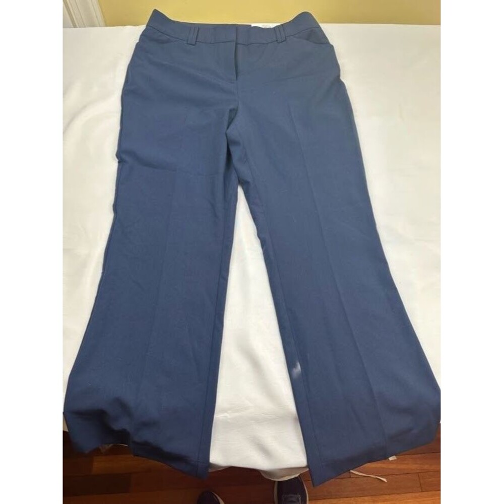 INC International Concept women's dress pant curvy boot leg navy blue size 14